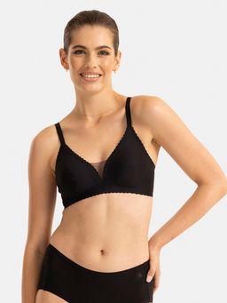 Jockey - 1844 Wirefree Soft Touch Microfiber Elastane Bonded Tech T-Shirt Bra - Black