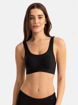 Jockey - 1845 Wirefree Soft Touch Microfiber Elastane Bonded Tech T-Shirt Bra - Black