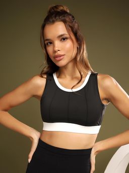 BRACHY - Women Black 360 Degree Full Coverage High Impact Workout Full Sports Bra.