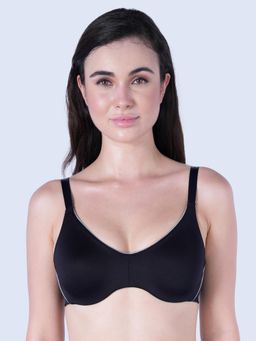 SOIE - Women Non Padded Wired Full Coverage Minimiser Bra Black