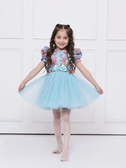 THE PONY & PEONY CO. - Blue Floral Net Dress