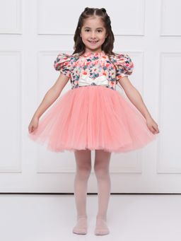 THE PONY & PEONY CO. - Peach Floral Net Dress