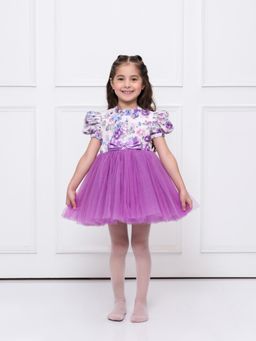 THE PONY & PEONY CO. - Purple Floral Net Dress