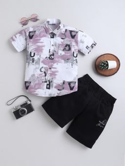 BT DEZINES - Boys Lilac Printed Shirt And Capri