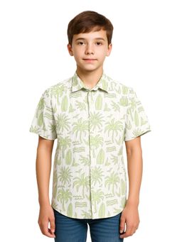 CHARCHIT - Boys Printed Casual Shirt-Green