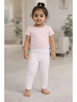 Bodycare - Girls Solid Cotton Leggings-White
