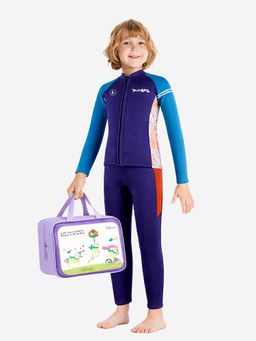 Little Surprise Box - Dive 2-Piece Navy Panel Jacket and Pant Swimsuit