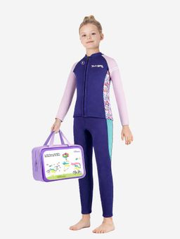 Little Surprise Box - Dive 2-Piece Navy Jacket and Pant Swimsuit With Washbag