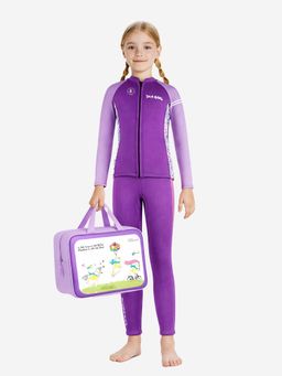 Little Surprise Box - Dive 2-Piece Purple Panel Jacket and Pant Swimsuit