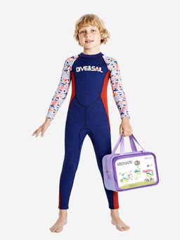 Little Surprise Box - Dive Navy Nautical Full Length Swimsuit with Washbag