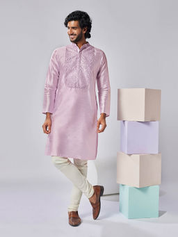 KISAH - Men Lavender Kurta Churidar (Set of 2)