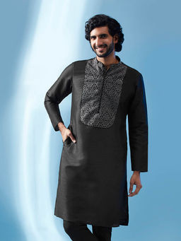 KISAH - Men Black Kurta