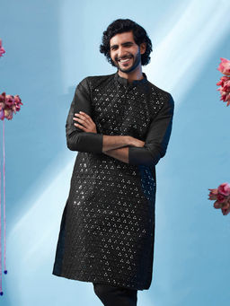 KISAH - Men Black Kurta