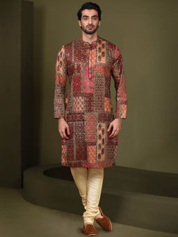 KISAH - Men Multi-Color Kurta Churidar (Set of 2)
