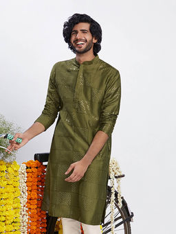 KISAH - Men Olive Kurta