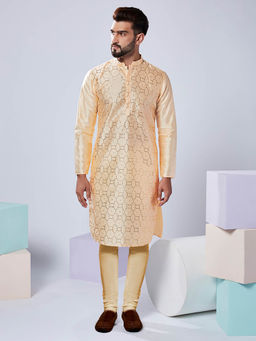 KISAH - Men Nude Kurta Churidar (Set of 2)