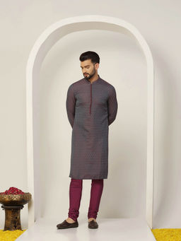 KISAH - Men Blue Kurta Churidar (Set of 2)