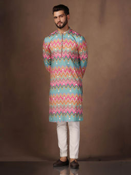 KISAH - Men Multi-Color Kurta Trousers (Set of 2)