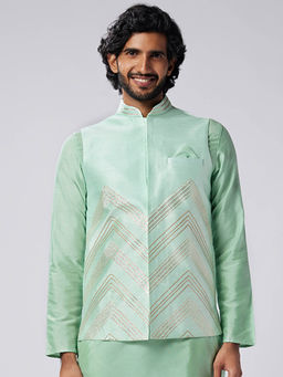 KISAH - Men Green Nehru Jacket