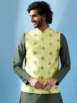 KISAH - Men Green Nehru Jacket