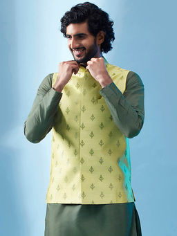 KISAH - Men Green Nehru Jacket