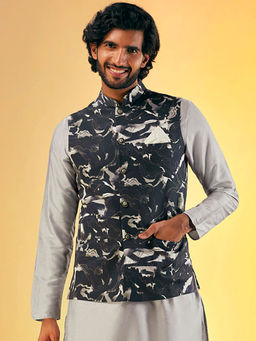 KISAH - Men Black Nehru Jacket