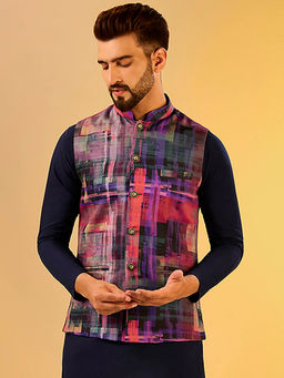 KISAH - Men Multi-Color Nehru Jacket