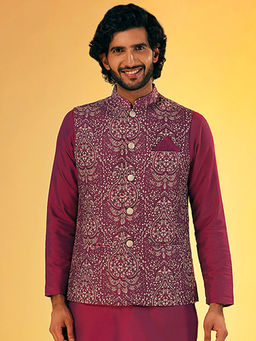 KISAH - Men Purple Nehru Jacket