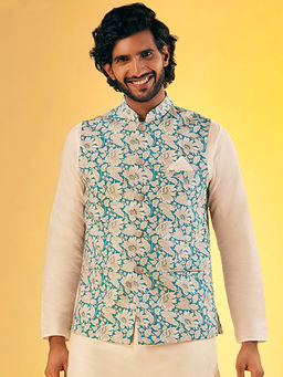 KISAH - Men Blue Nehru Jacket