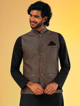 KISAH - Men Black Nehru Jacket