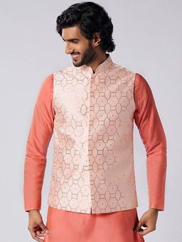 KISAH - Men Pink Nehru Jacket