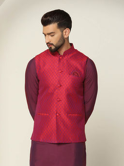 KISAH - Men Red Nehru Jacket