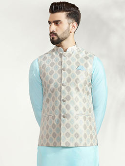 KISAH - Men Off White Nehru Jacket