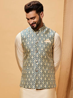 KISAH - Men Blue Nehru Jacket