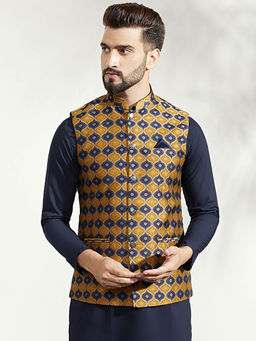 KISAH - Men Mustard Nehru Jacket