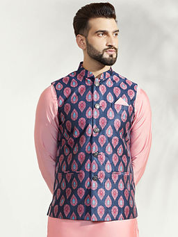 KISAH - Men Blue Nehru Jacket