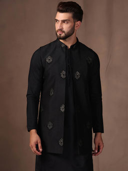 KISAH - Men Black Nehru Jacket