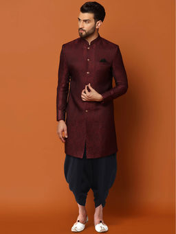 KISAH - Men Purple Sherwani Dhoti Pant Set (Set of 2)