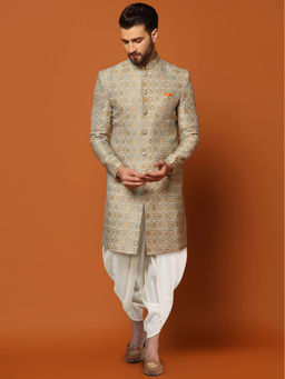 KISAH - Men Multi-Color Sherwani Dhoti Pant Set (Set of 2)