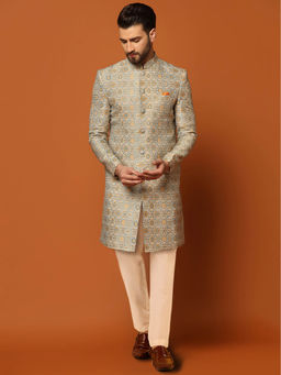 KISAH - Men Multi-Color Sherwani Churidar Set (Set of 2)