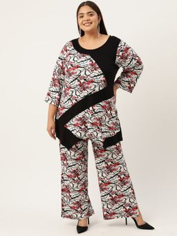 theRebelinme - Plus Size Womens Top with Palazzo Co-Ord (Set of 2)