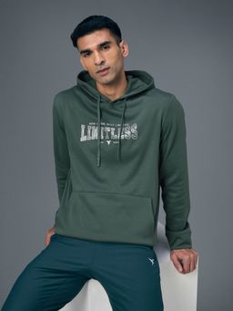 Technosport - Green Polyester Hooded Full Sleeves Hoodie