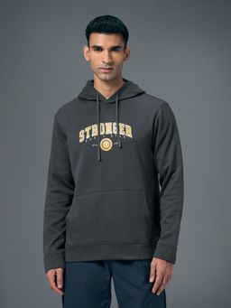 Technosport - Grey Polyester Hooded Full Sleeves Hoodie