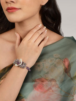 House of D'oro - Periwinkle Purple Cluster Fashionable Bracelet