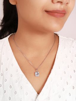 Silberry - 925 Sterling Silver Prism Pendant with Link Chain for Women