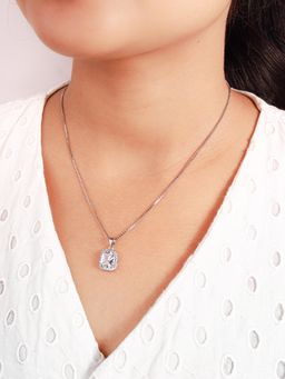 Silberry - 925 Sterling Silver Prism Pendant with Box Chain for Women