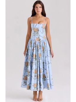 MISS MOSA BY AKANKSHA - Blue Calina Luxe Floral Maxi Dress