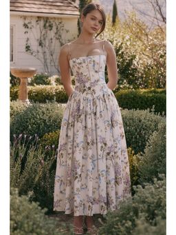 MISS MOSA BY AKANKSHA - White Eris Luxe Floral Maxi Dress