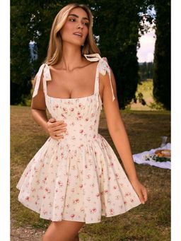 MISS MOSA BY AKANKSHA - Off White Kairos Floral Summer Mini Dress