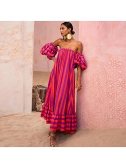 MISS MOSA BY AKANKSHA - Multi-Color Lisba Luxury Striped Maxi Dress